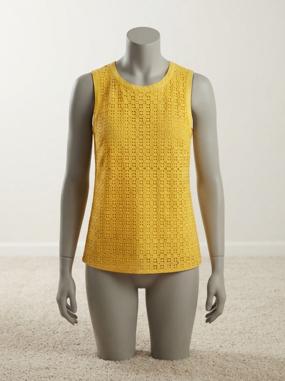 Joe Fresh Yellow Eyelet Tank Top